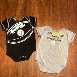 (2) NFL Team Apparel 12M Baby Onesie